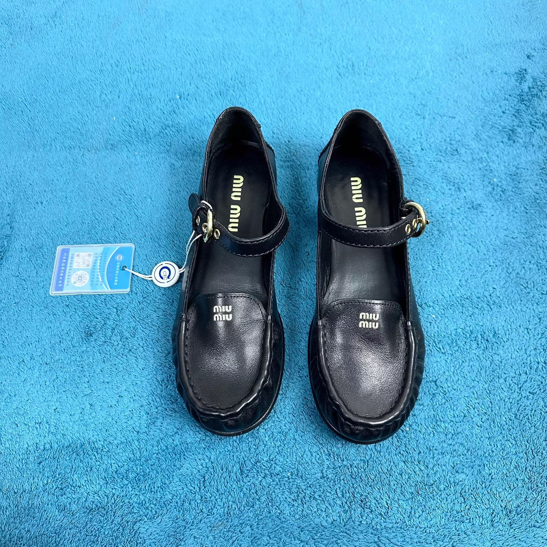 Miu Miu MIU MIU 26 Preppy Buckle Flat Mary Jane Black EU37.5 Size US 7 / IT 37 - 1 Thumbnail