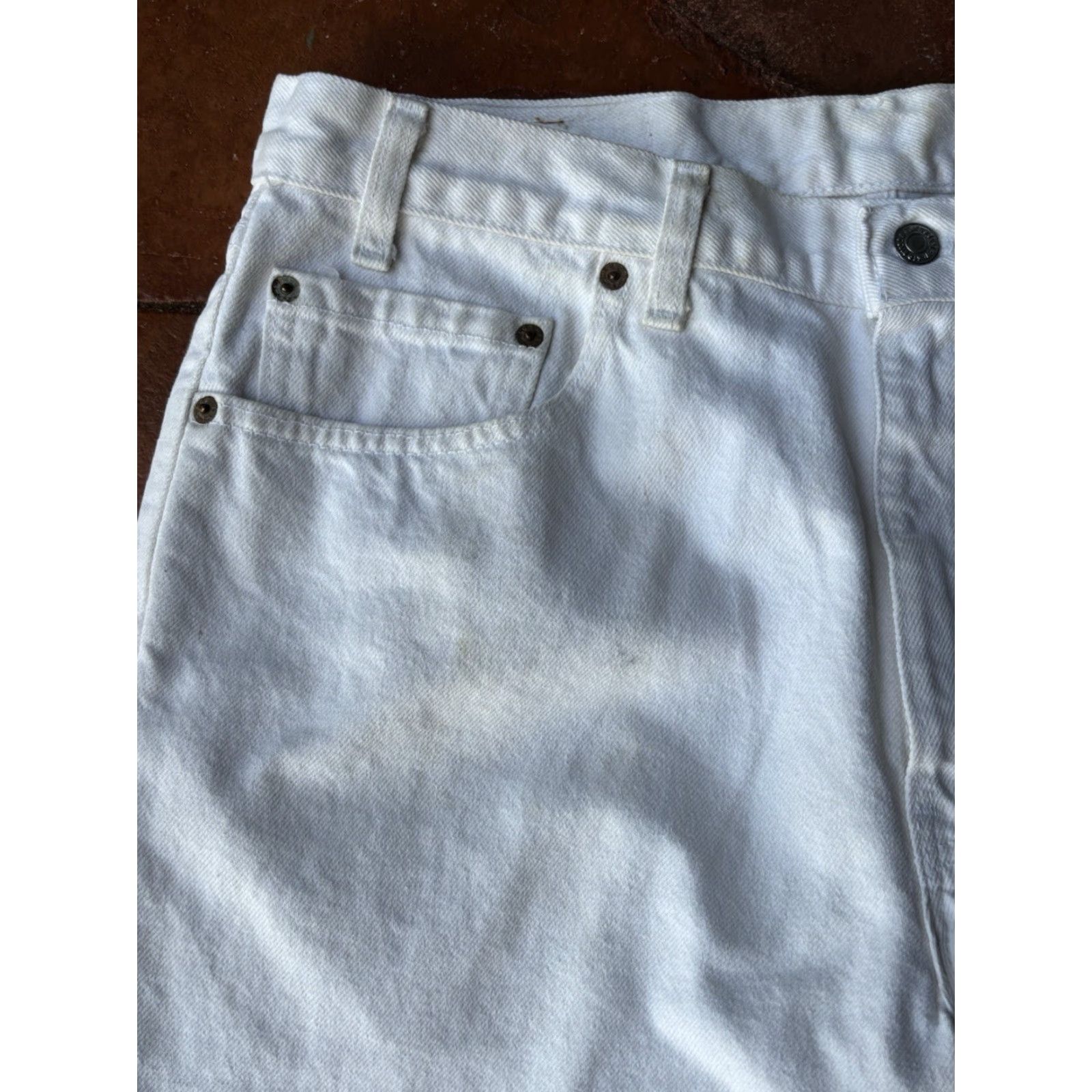Levi's VINTAGE Levi's 550 Jeans Mens 36x32 White Beige 90s USA Relaxed Fit 5-Pocket Denim Size US 36 / EU 52 - 4 Thumbnail