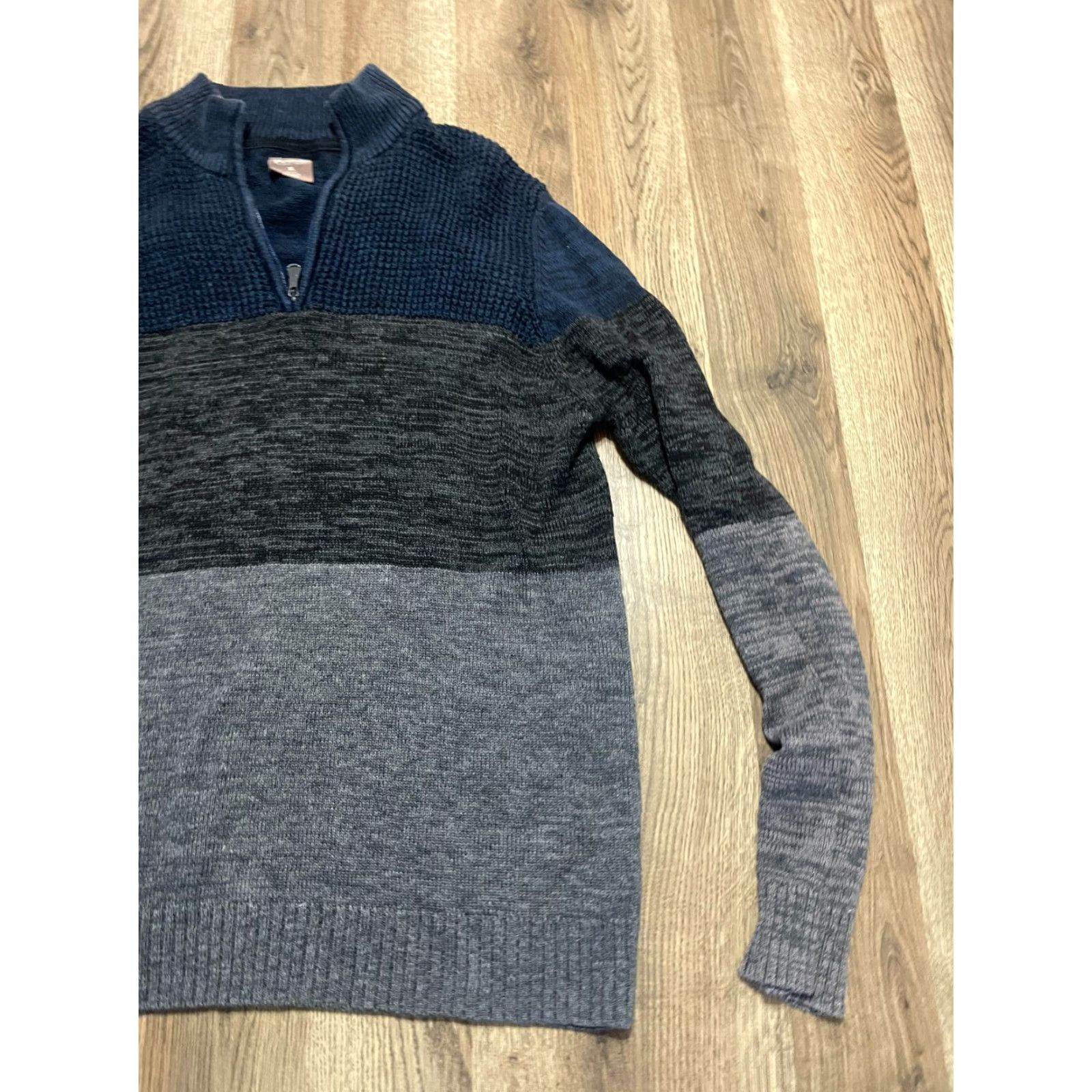 Greats Great Northwest Sweater Mens XL Gray Blue 1/4 Zip Pullover Long Sleeve Size US XL / EU 56 / 4 - 4 Thumbnail