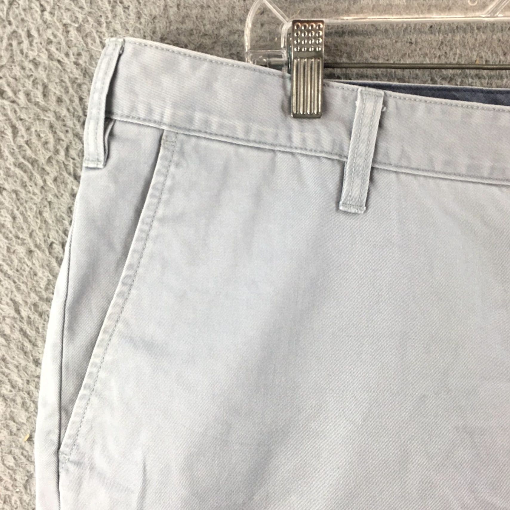 Nautica Nautica Chino Shorts Mens 38W Gray Cotton Pull On Zip Fly Button Front Casual Size US 38 / EU 54 - 2 Thumbnail
