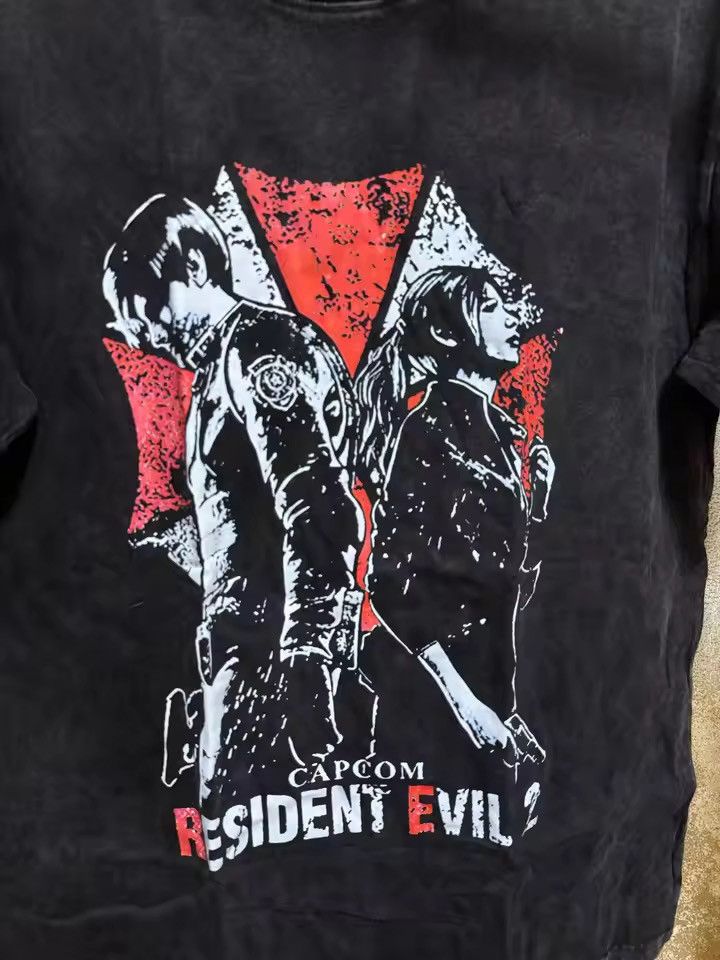 Japanese Brand Washed Black T-shirt Street Clothing Pattern Resident Evil Size US L / EU 52-54 / 3 - 5 Thumbnail