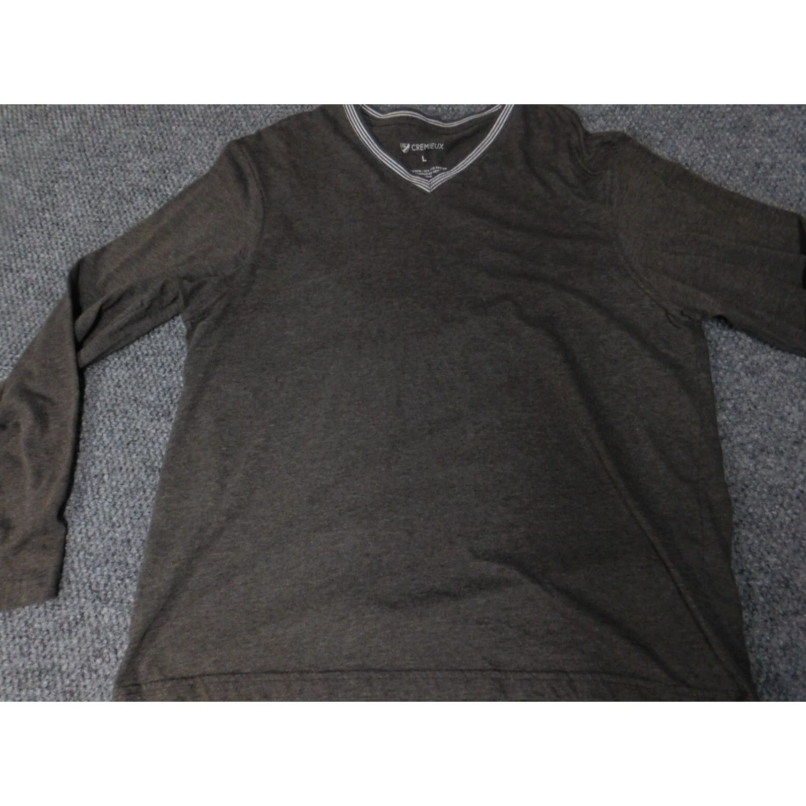 Cremieux Cremieux Mens Sweater Pullover V-Neck Long Sleeve Brown Large L Knit Cotton Polyester Stretch Button Logo UK London Modern 90s? Size US L / EU 52-54 / 3 - 2 Thumbnail