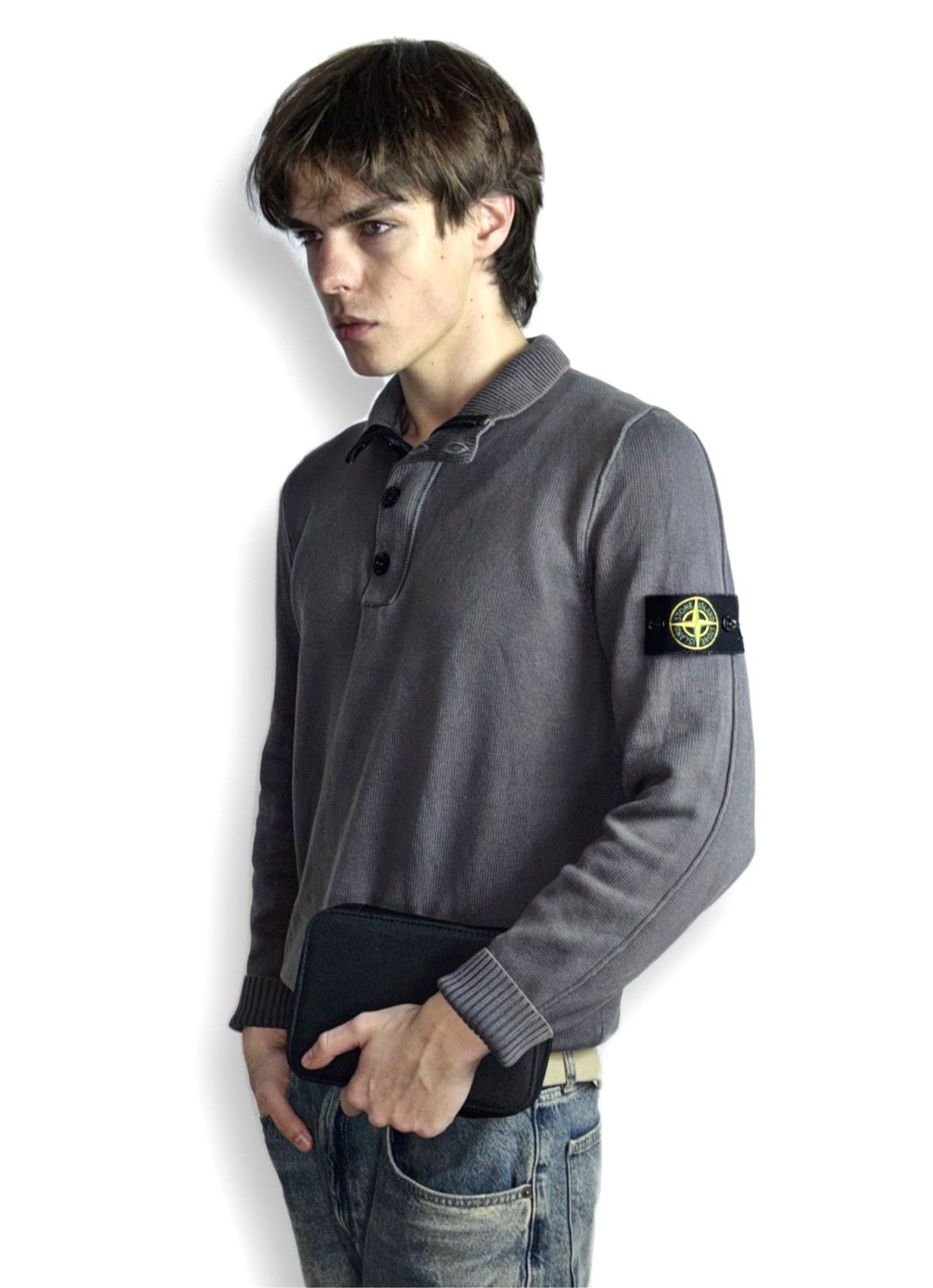 Stone Island 00s Vintage Stone Island Vintage Knitted Sweater 1/3 Zip Size US L / EU 52-54 / 3 - 1 Thumbnail