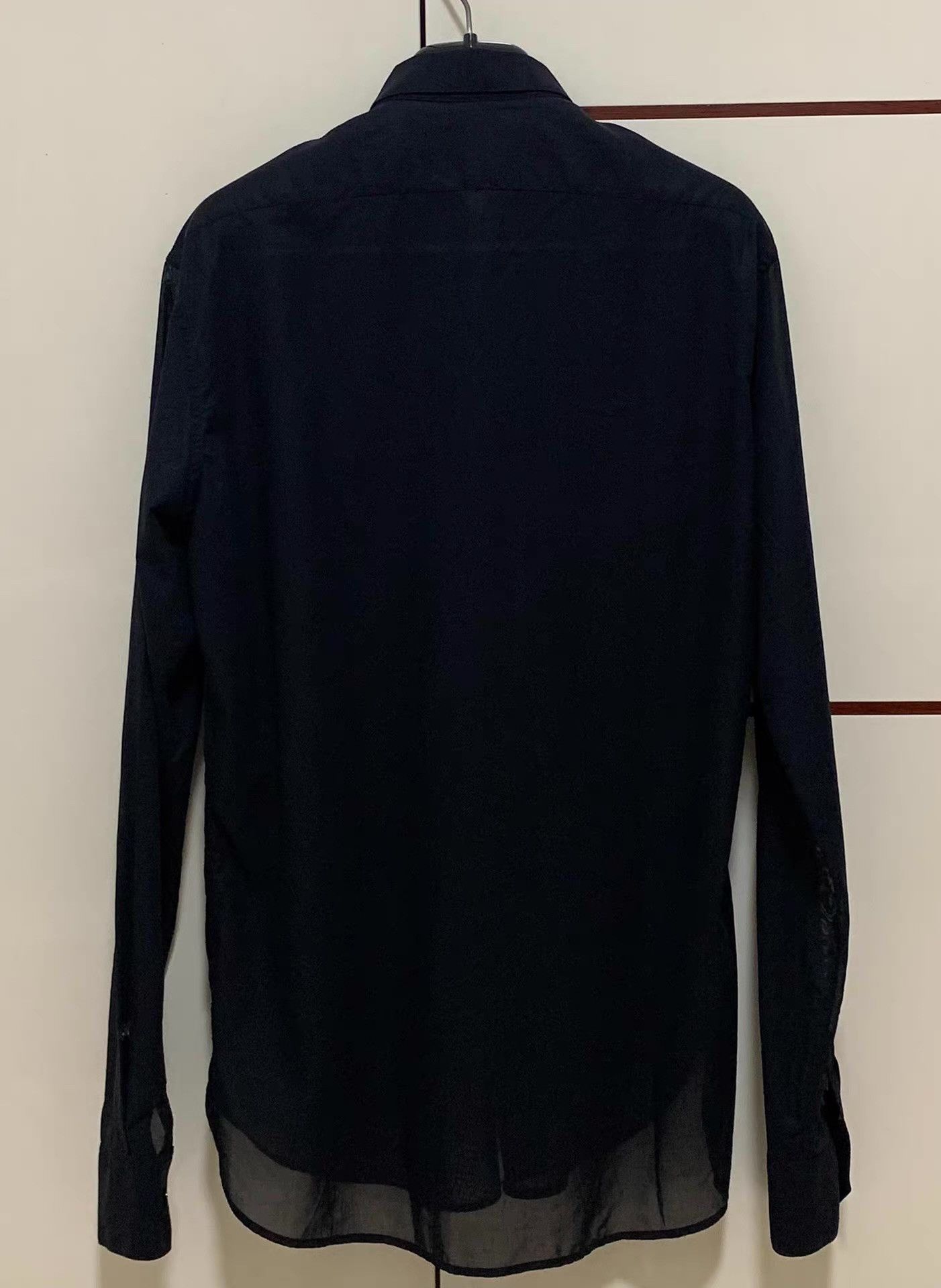 Saint Laurent Paris Saint Laurent SLP 17SS Black Organza Henley Shirt Q12 Size US M / EU 48-50 / 2 - 2 Thumbnail