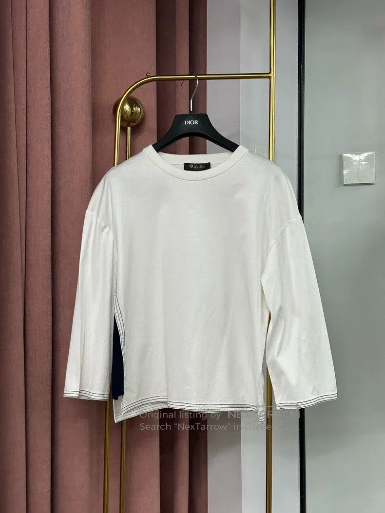 Loro Piana Loro Piana White Crew Neck Shirt Size M / US 6-8 / IT 42-44 - 1 Thumbnail