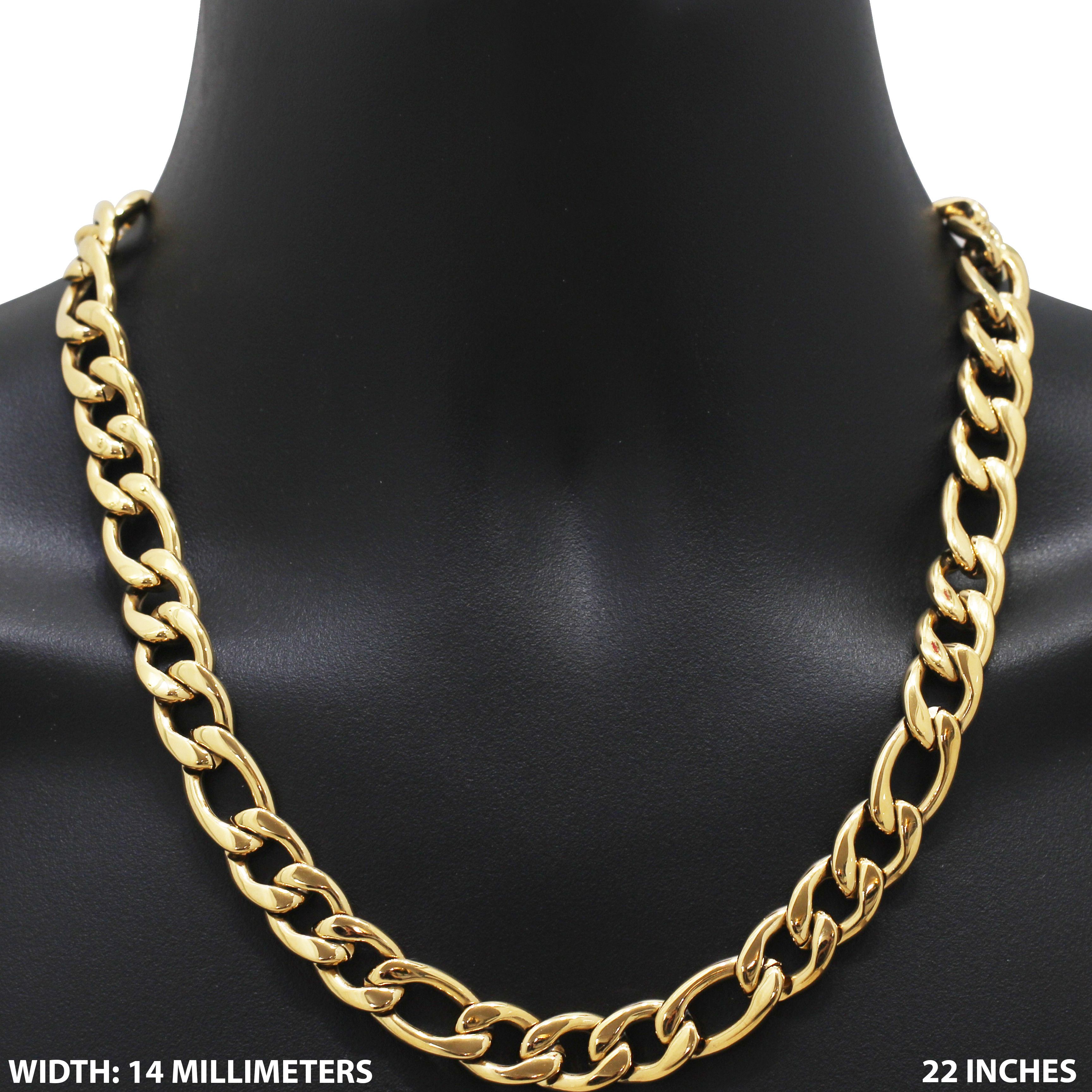 Other 316L SS 18k GP 14mm Figaro Link Chain Necklace 22" Size ONE SIZE - 1 Thumbnail