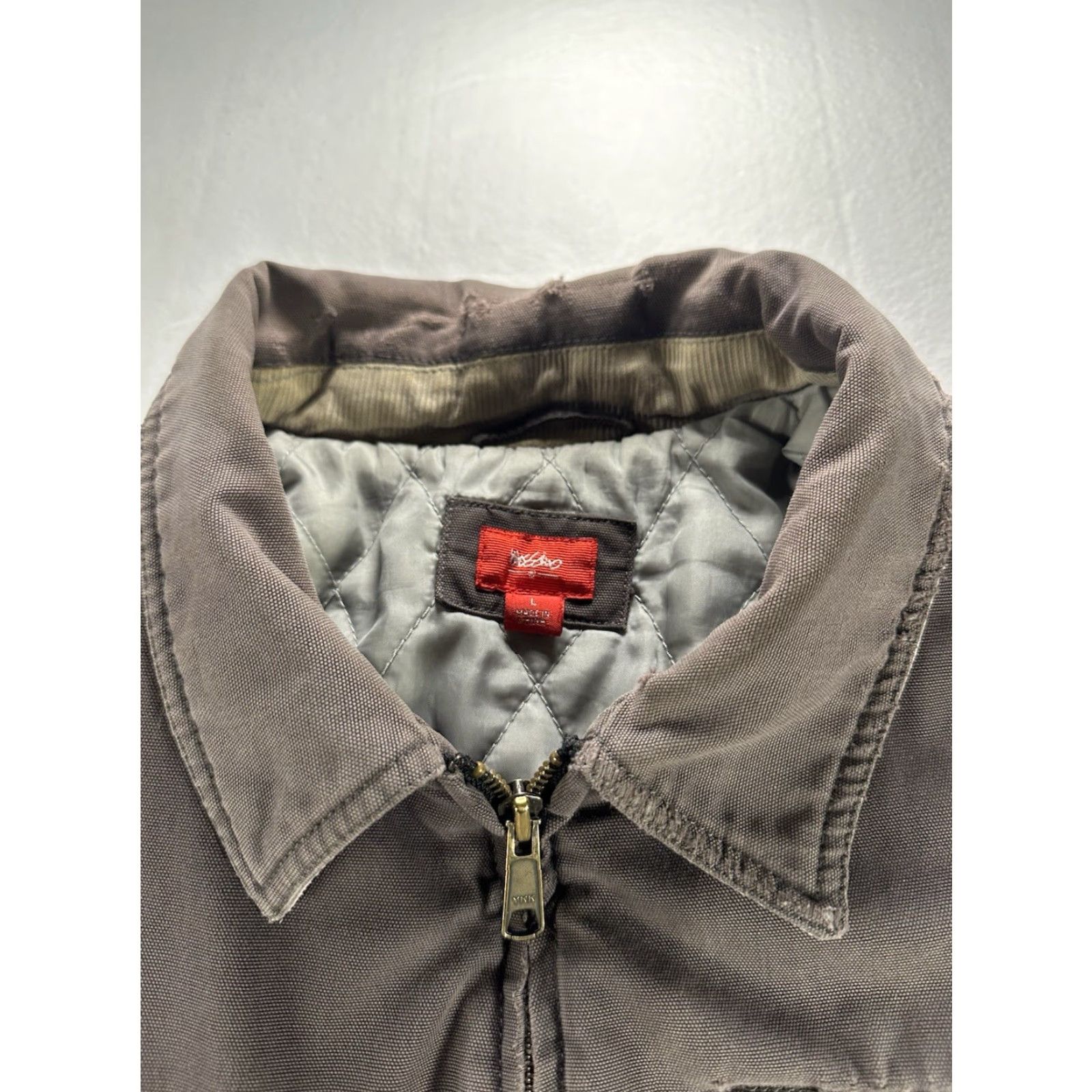 Mossimo VINTAGE Mossimo Jacket Mens LARGE Brown Quilted Lined Distressed Chore Barn Coat Size US L / EU 52-54 / 3 - 6 Thumbnail