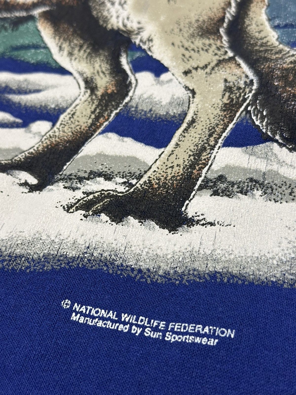 Vintage Vintage 90s Wolf Nature Wild Life Crewneck Sweatshirt USA XL Size US XL / EU 56 / 4 - 8 Thumbnail