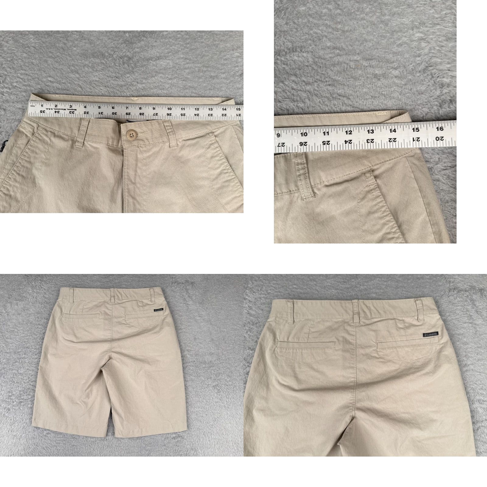 Vintage Columbia Shorts Men 30 Beige Chino Polyester Blend Stretch Active Fit Hike 30x10 | Mens Shorts | Casual Beige Polyester Blend Stretch | 30x10" Size US 30 / EU 46 - 9 Thumbnail
