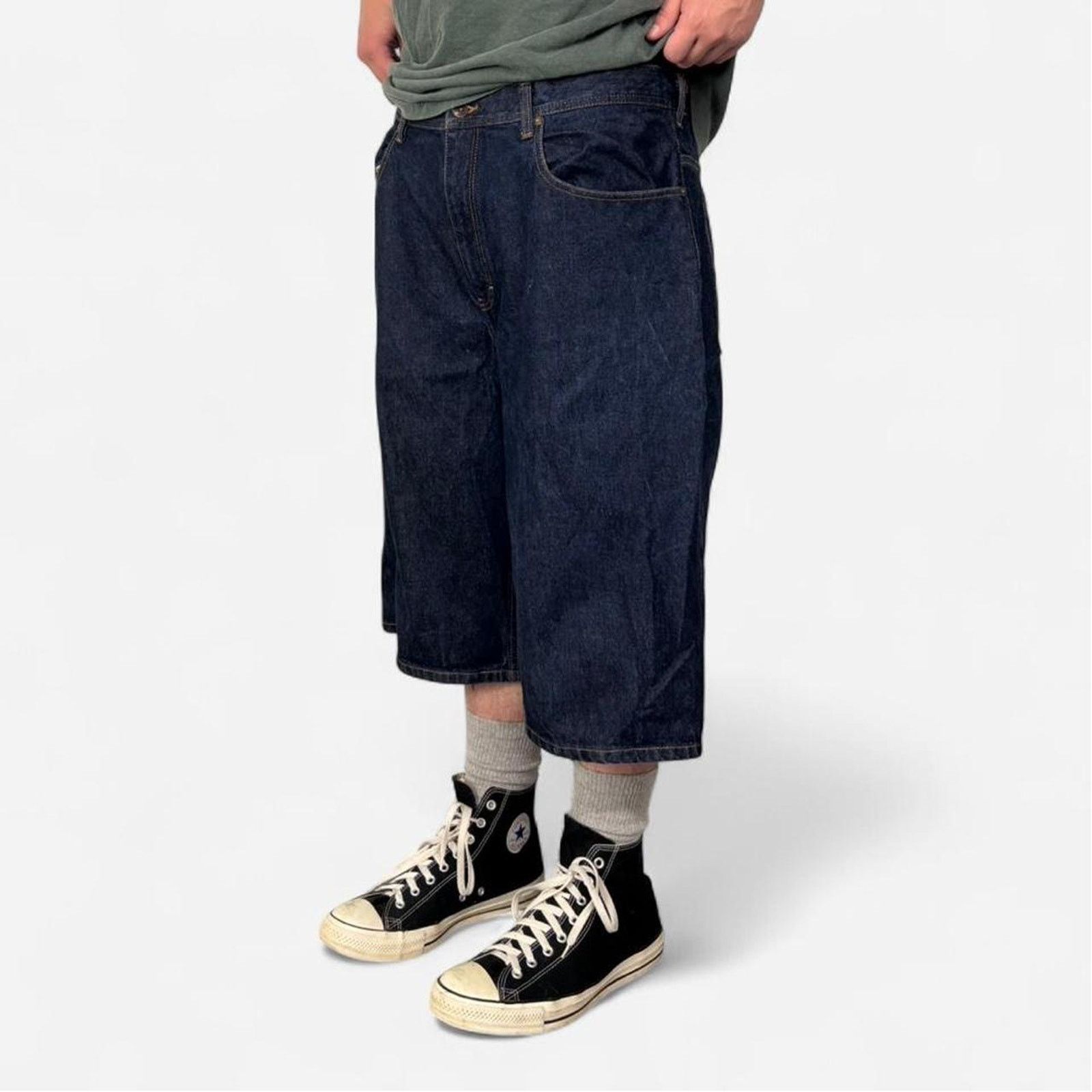 Sean John 2000s Super Baggy Sean John Embroidered Jean Shorts Size US 40 / EU 56 - 3 Thumbnail