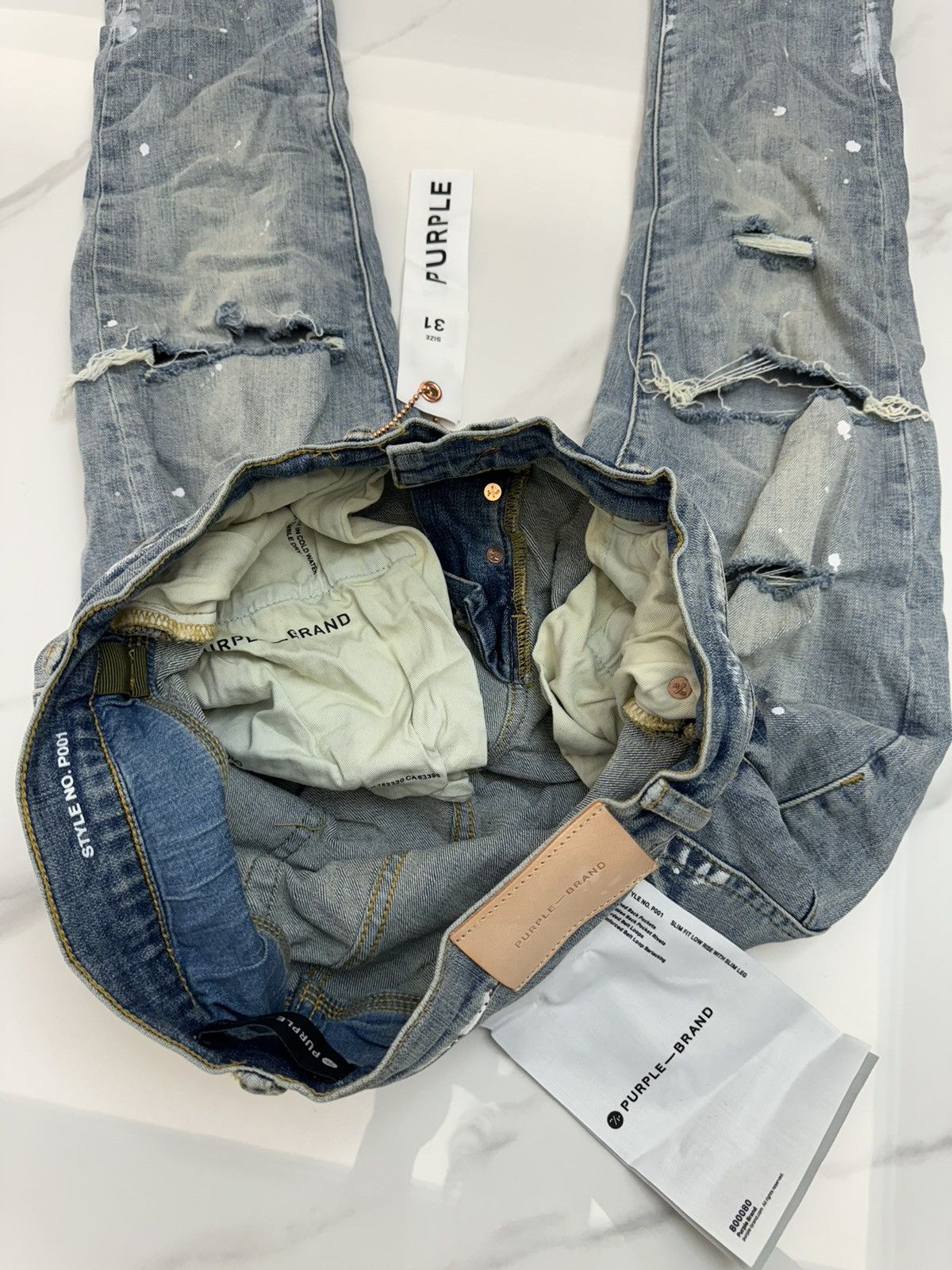 Purple P001 Light Indigo Paint Size US 31 - 9 Thumbnail