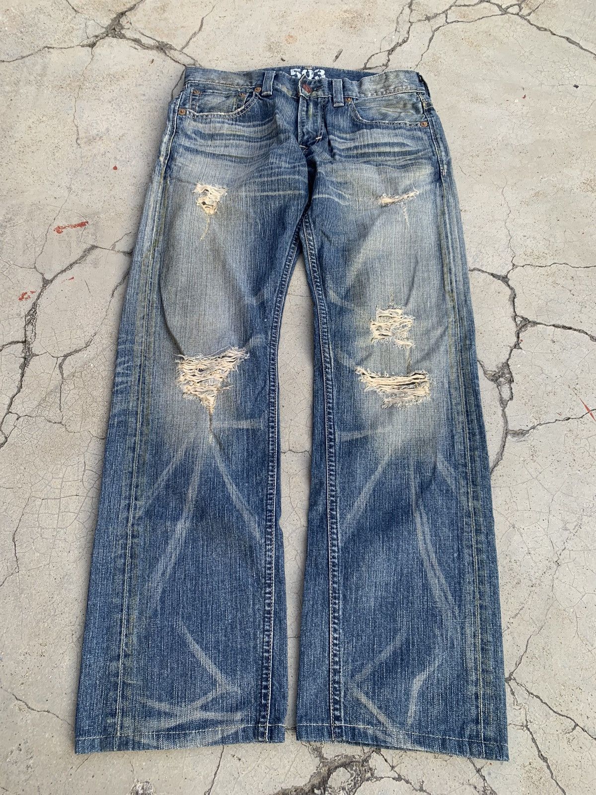 Edwin Heavy Distressed Edwin 503 jeans. Size US 32 / EU 48 - 1 Thumbnail