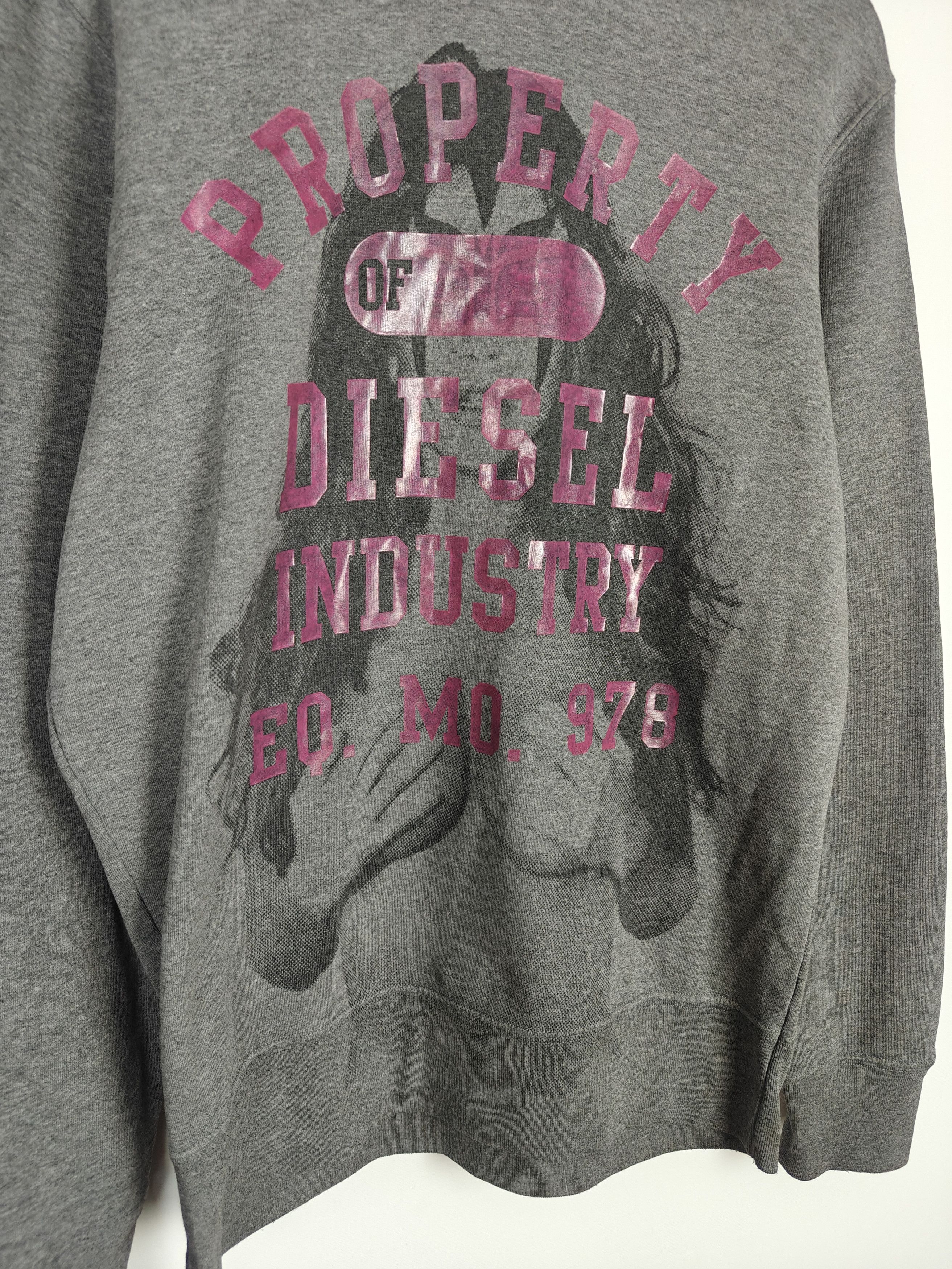 Diesel Diesel Industry Hoodie Gray Pullover Girl Print size XL Size US XL / EU 56 / 4 - 4 Thumbnail