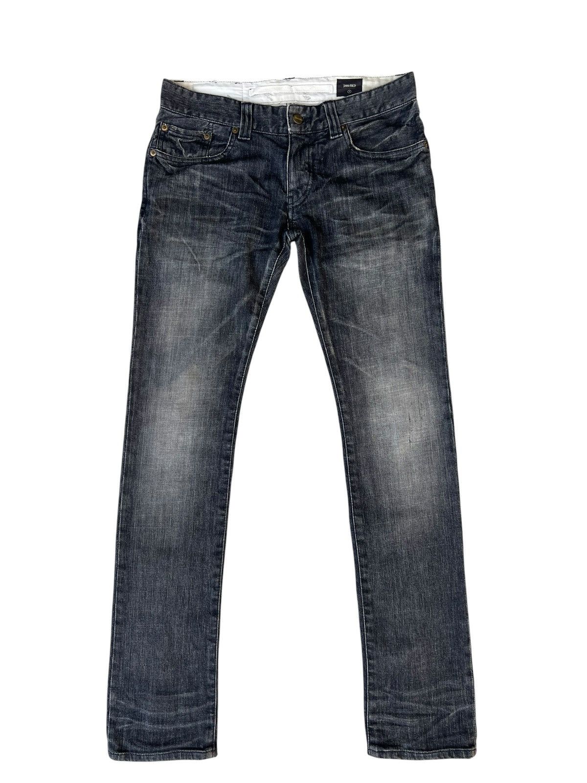Shellac Jama Rico Japan Faded Distressed Ankle Zipper Denim Jeans Size US 29 - 1 Thumbnail