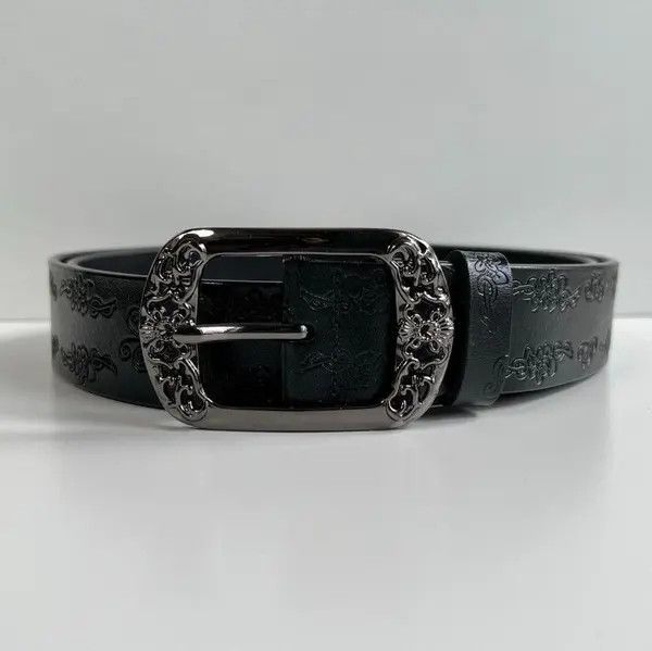 Japanese Brand Vintage style American western floral design black belt Size ONE SIZE - 3 Thumbnail
