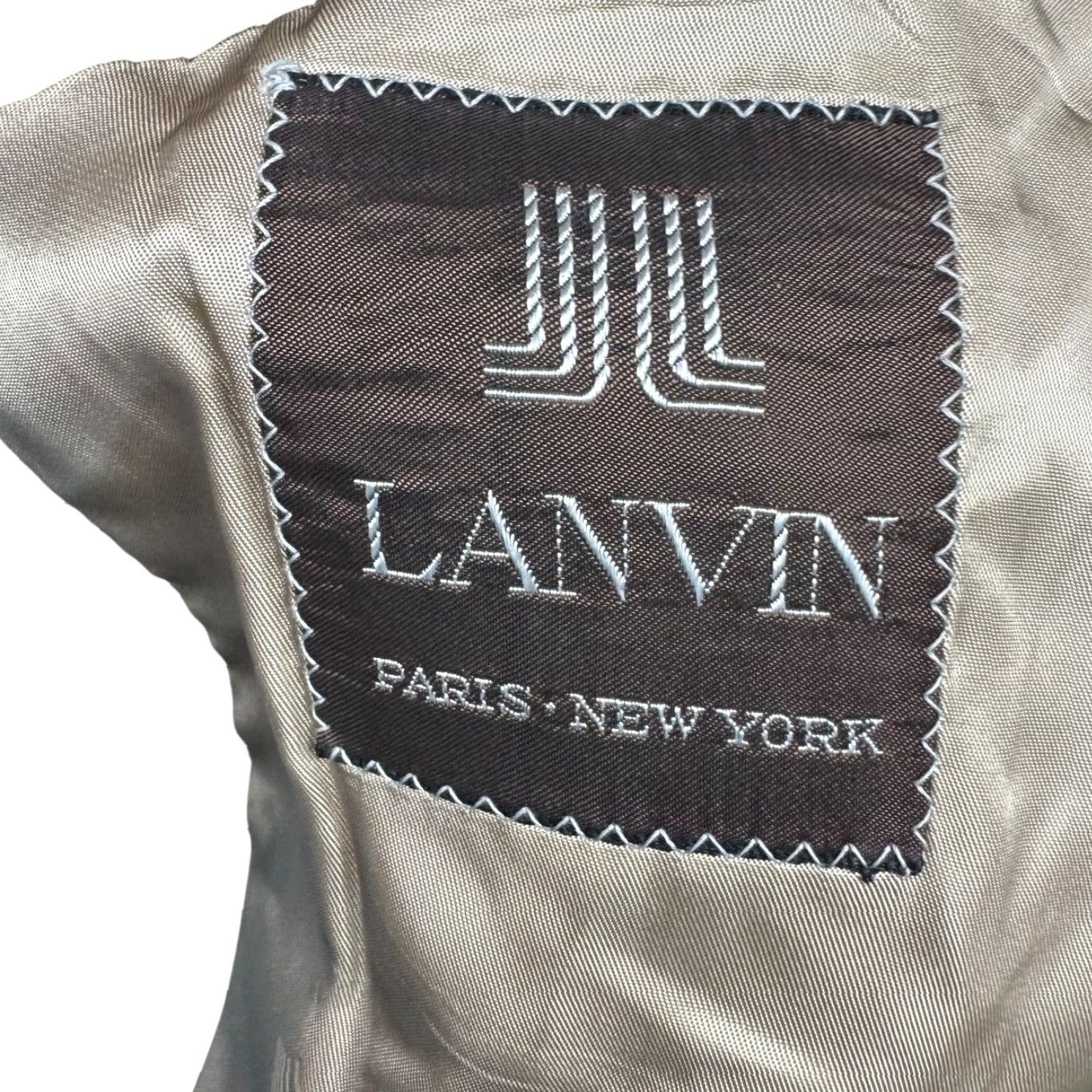 Lanvin VINTAGE Lanvin Blazer Jacket Wool Tweed Brown 46L Men's Wool Blazer - Lanvin Two Button Single-Breasted Notch Lapel, Regular, Long Fit Mens Size 46R - 4 Thumbnail