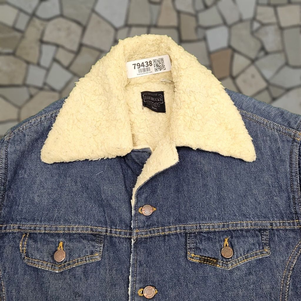 Sears VINTAGE Sears Jacket Mens XL Blue VTG 80s Roebucks Jean Sherpa Lined Denim Coat Made USA Size US 36 / EU 52 - 1 Thumbnail