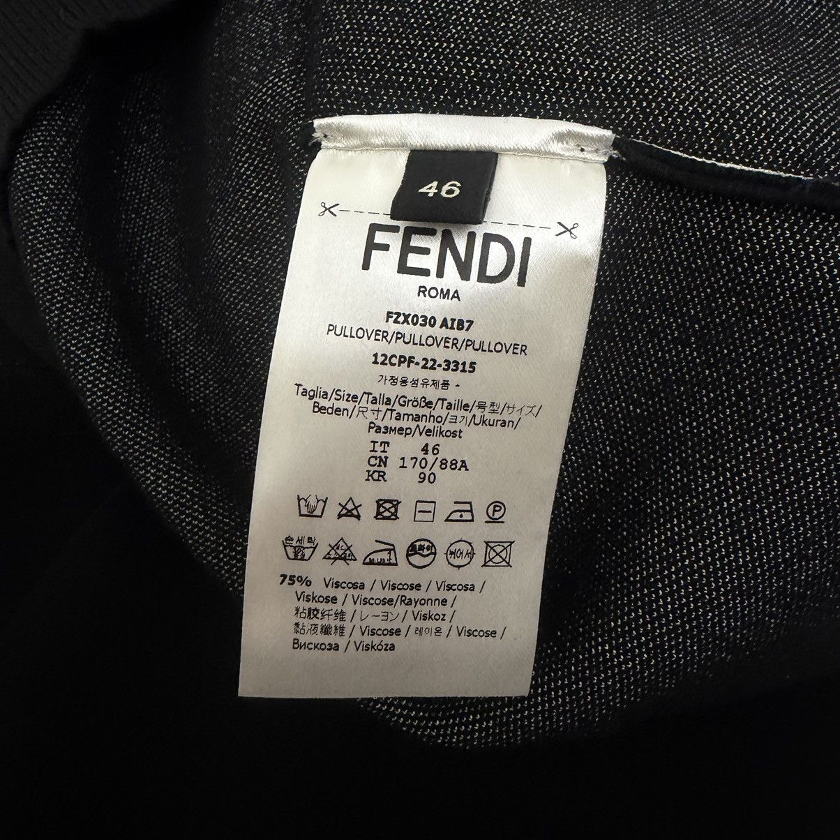 Fendi Fendi FZX030 Logo Knit Sweatshirt Sweater Black Size US S / EU 44-46 / 1 - 9 Thumbnail