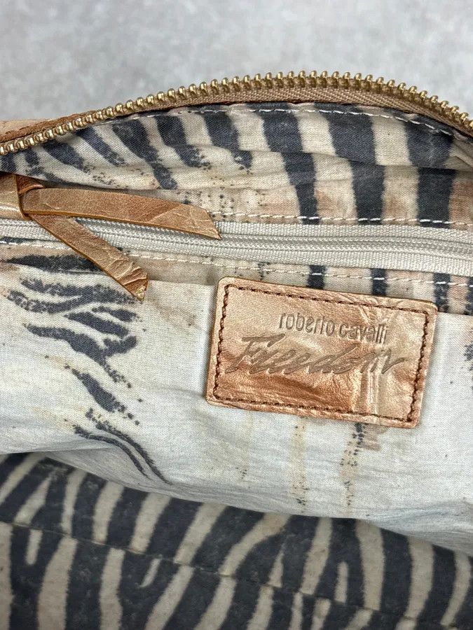 Roberto Cavalli Roberto Cavalli Beige Crocodile Effect Bag Size ONE SIZE - 12 Thumbnail
