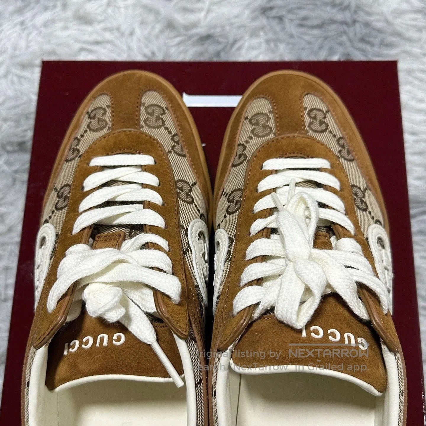 Gucci gucci brown low-top lace-up sneakers for women. Size US 7 / IT 37 - 5 Thumbnail