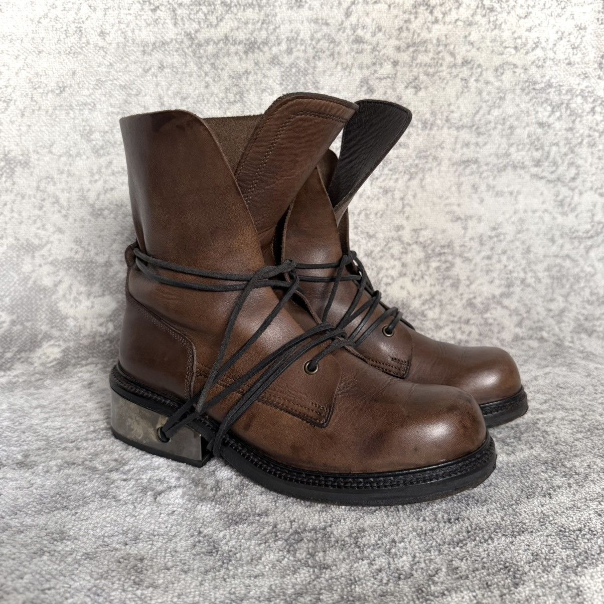 Dirk Bikkembergs 1990s Dirk Bikkembergs Metal Heel Lace Through Leather Boots Size US 9.5 / EU 42-43 - 1 Thumbnail