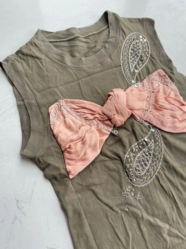 John Galliano John Galliano Embroidered Bow Tank Top. Size US S / EU 44-46 / 1 - 2 Thumbnail