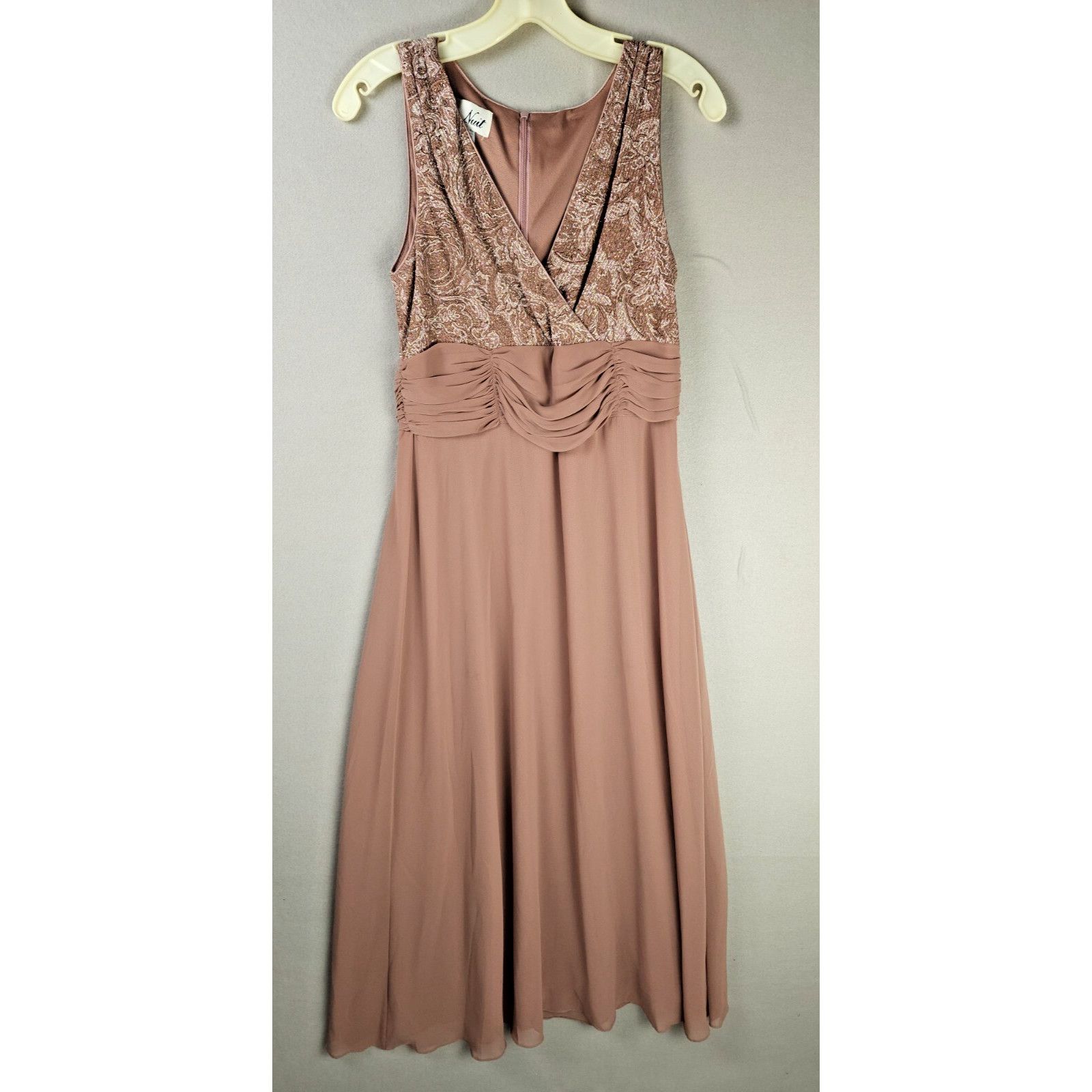 Vintage La Nuit Long Gown-Long Sleeve Jacket- Pink Paisely- Size 10 Size L / US 10 / IT 46 - 2 Thumbnail