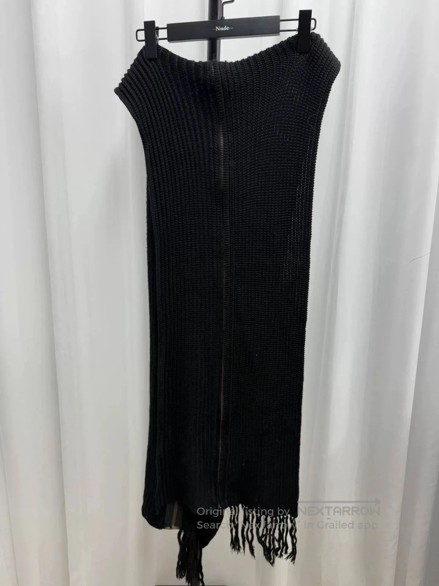The Viridi-anne Viride Anne Oversized Zip Wool Scarf. Size ONE SIZE - 1 Thumbnail