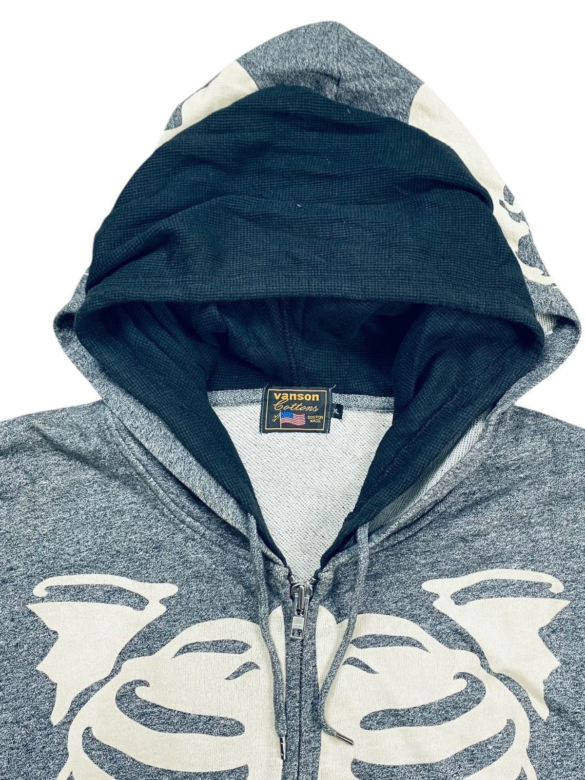 Vanson Leathers 2000s Vanson - Archive Masked Skeleton Zip Hoodie Size US XL / EU 56 / 4 - 6 Thumbnail