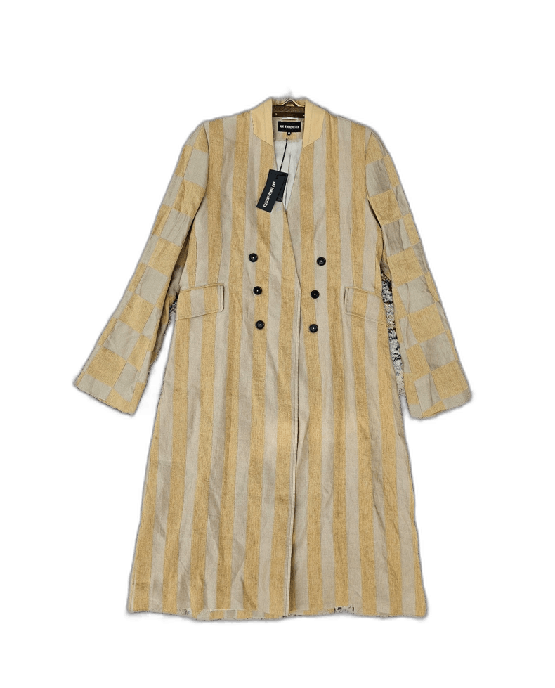 Ann Demeulemeester Striped Linen Silk Blend Duster Coat Size M / US 6-8 / IT 42-44 - 1 Thumbnail
