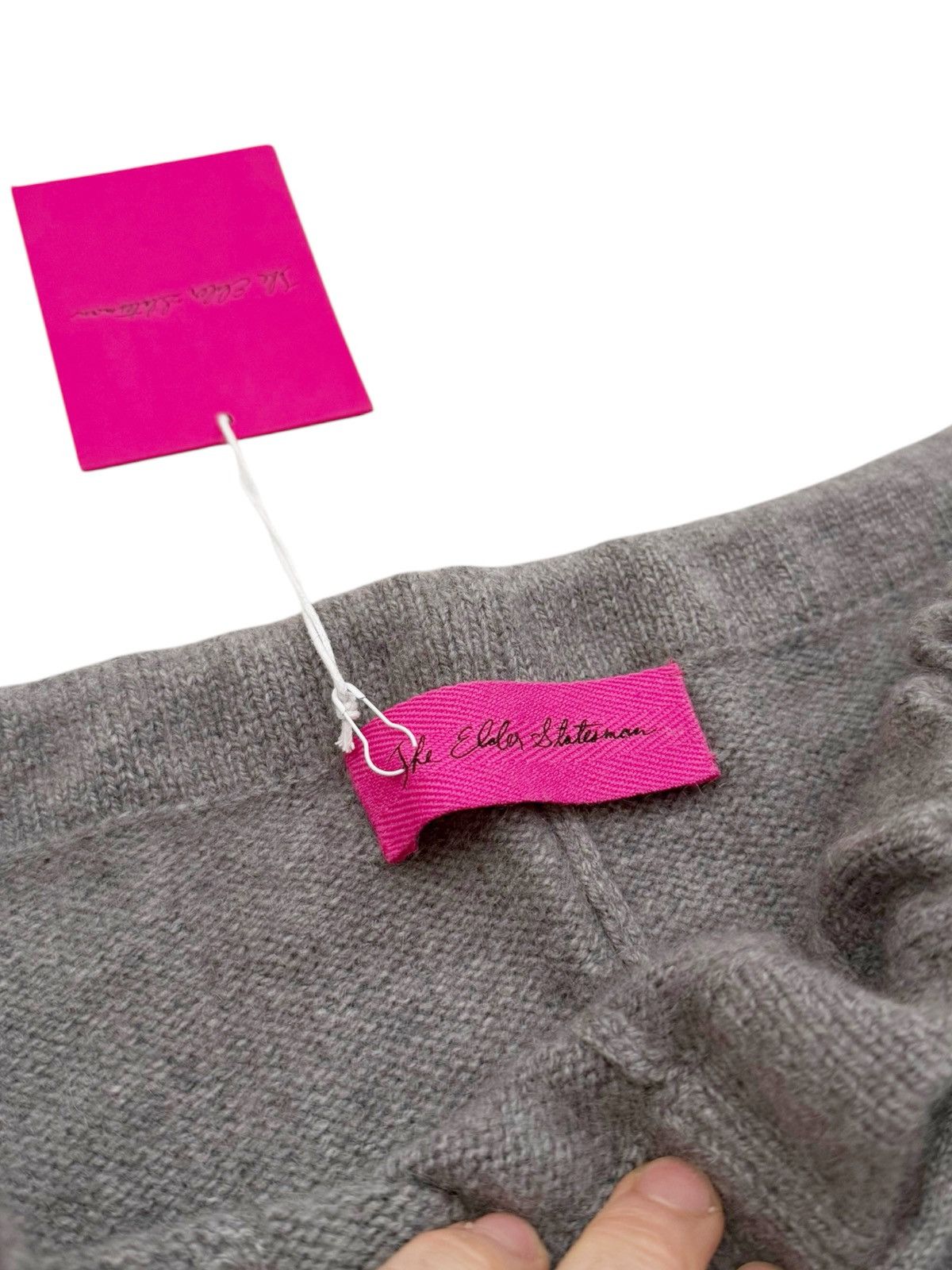 The Elder Statesman $1195 Cashmere Heavy Sweatpants (Light Grey) Size US 34 / EU 50 - 8 Thumbnail