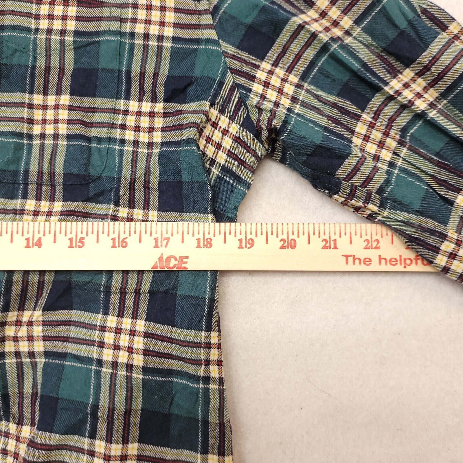 Old Navy Old Navy Madras Flannel Shirt Mens Size Medium Green Yellow Size US M / EU 48-50 / 2 - 9 Thumbnail