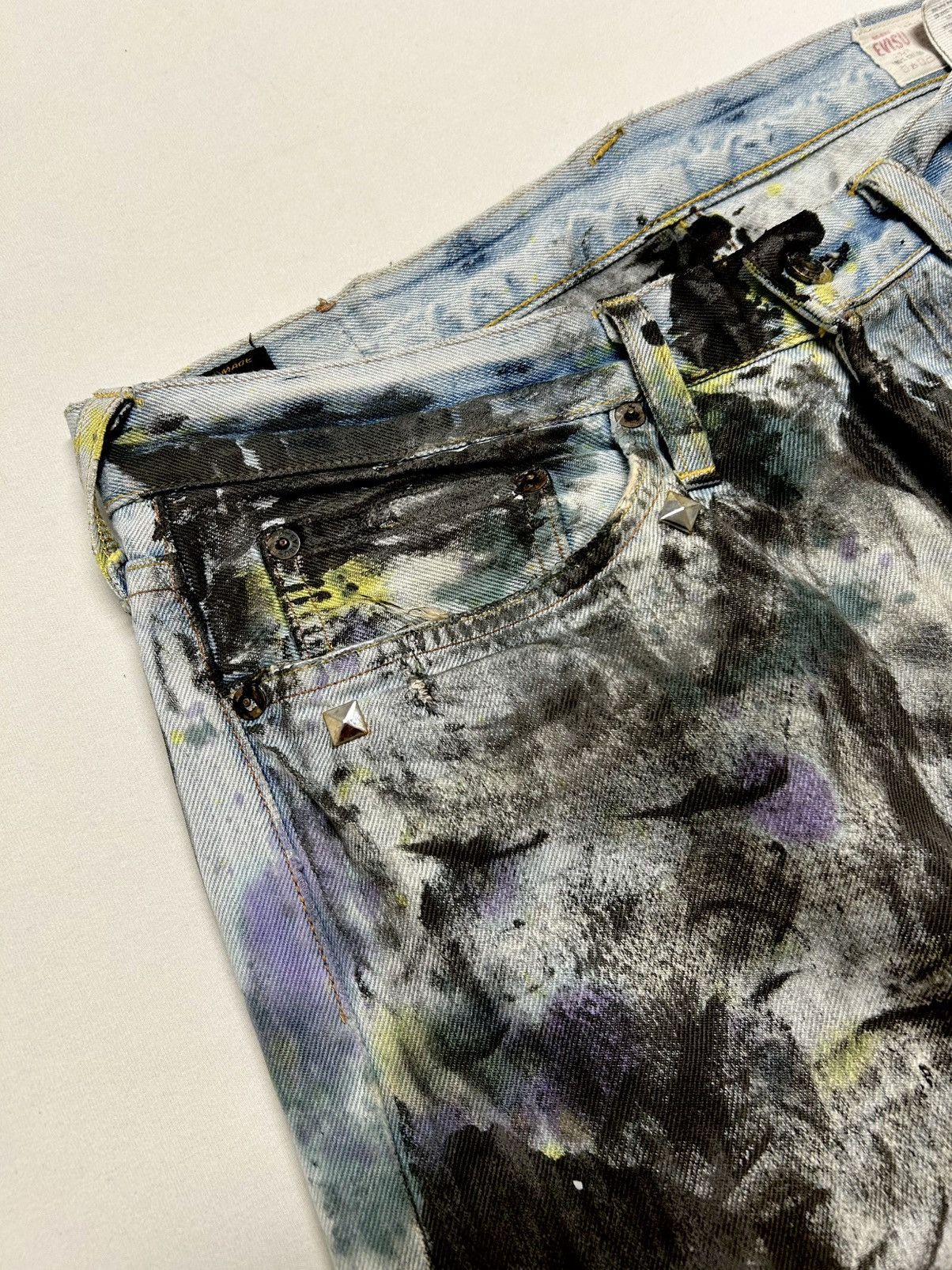Evisu 2012 No.3 Painted Flare Denim Reworked Size US 32 / EU 48 - 7 Thumbnail