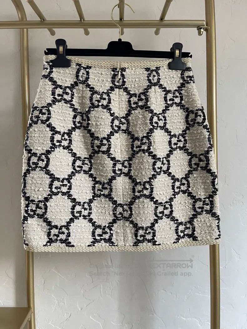Gucci Gucci Classic black and white old-flowered skirt Size 26" / US 2 / IT 38 - 2 Thumbnail