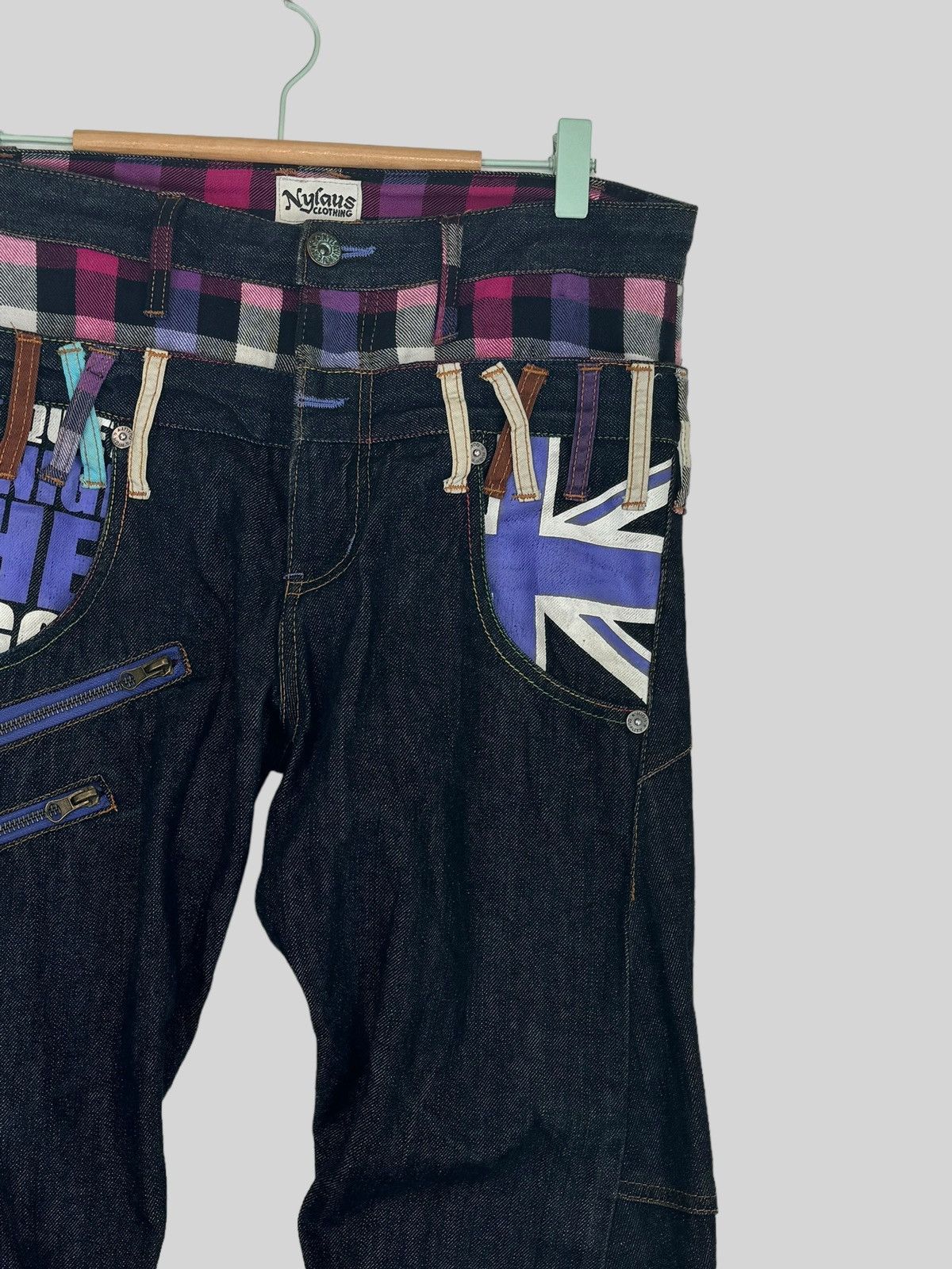 Hysteric Glamour × Japanese Brand NYLAUS CLOTHING Plaid Tartans Junya Watanabe Denim Jeans Size US 31 - 5 Thumbnail