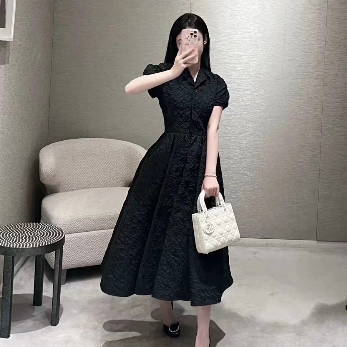 Christian Dior Monsieur Christian Dior apr675 Pleated Jacquard Dress 36 Size XS / US 0-2 / IT 36-38 - 7 Thumbnail