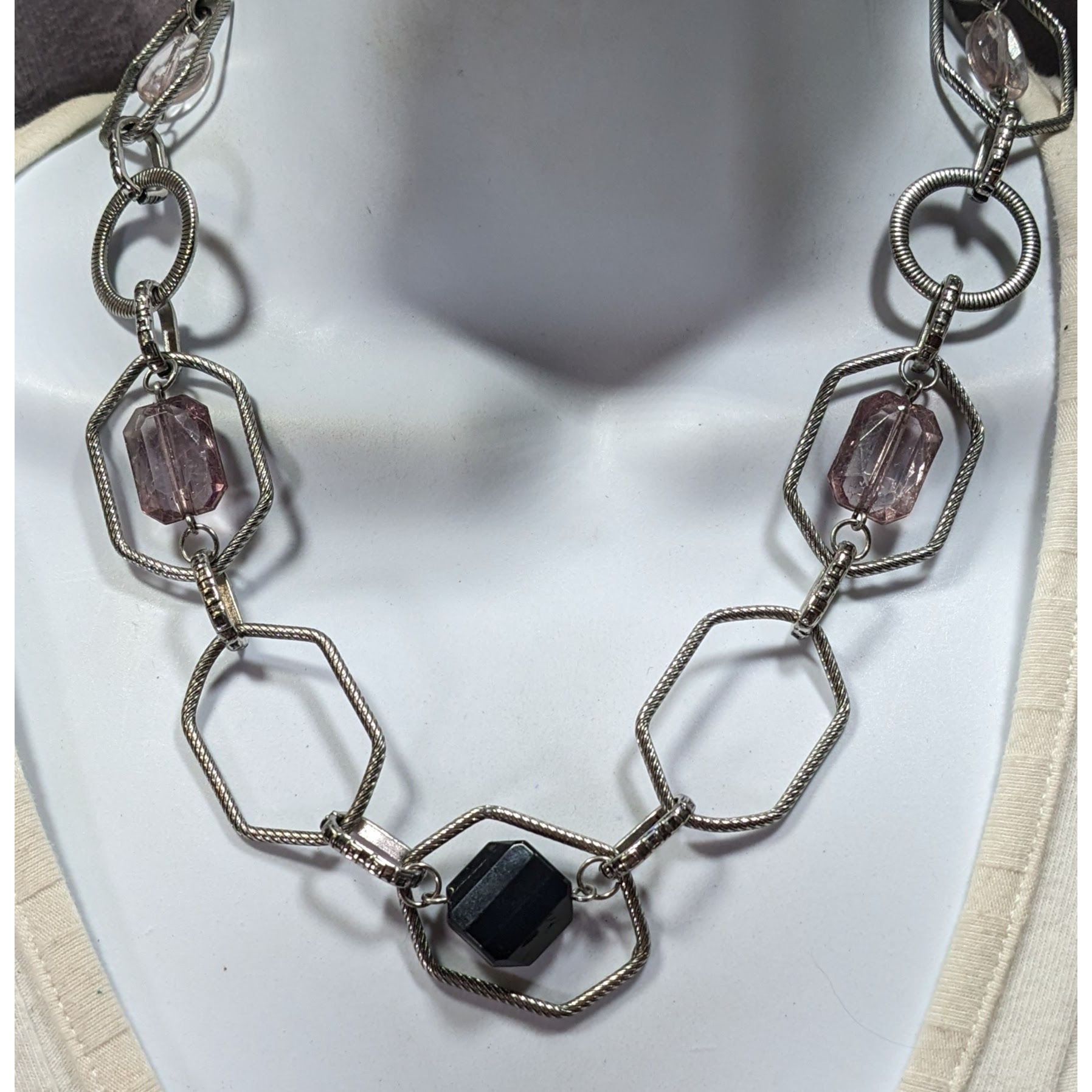 Other Lia Sophia Vault Black And Lavender Gemmed Chain Necklace Size ONE SIZE - 2 Thumbnail