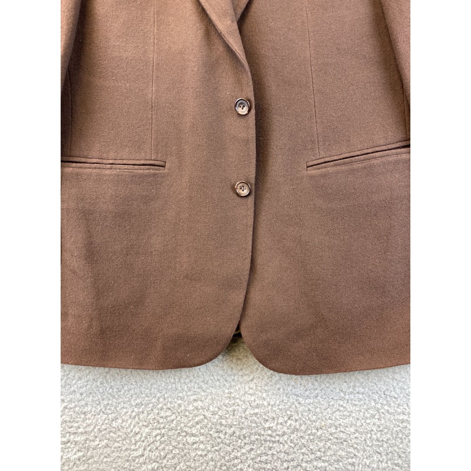 Oscar De La Renta VINTAGE Oscar de la Renta Sport Coat Blazer Wool Lambswool Brown 42R Men’s Regular Single-Breasted Notch Lapel 4-Button Solid 42 Mens Dress Coat Size 42R - 2 Thumbnail