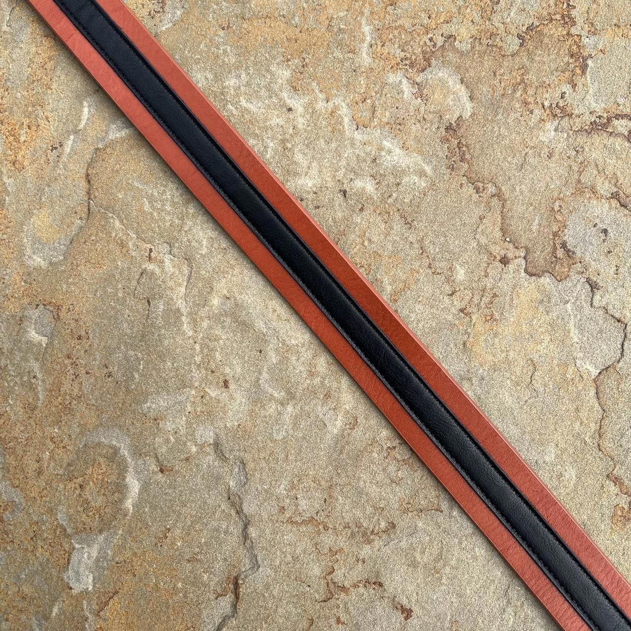 Other Y2K Brown w/ Black Strip Leather Belt Size ONE SIZE - 4 Thumbnail