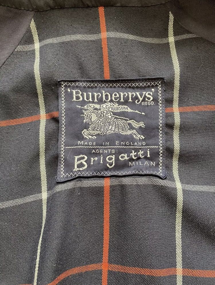 Burberry Burberrys Vintage Burberry Men's Navy Blue Check Trench Coat Size US L / EU 52-54 / 3 - 5 Thumbnail