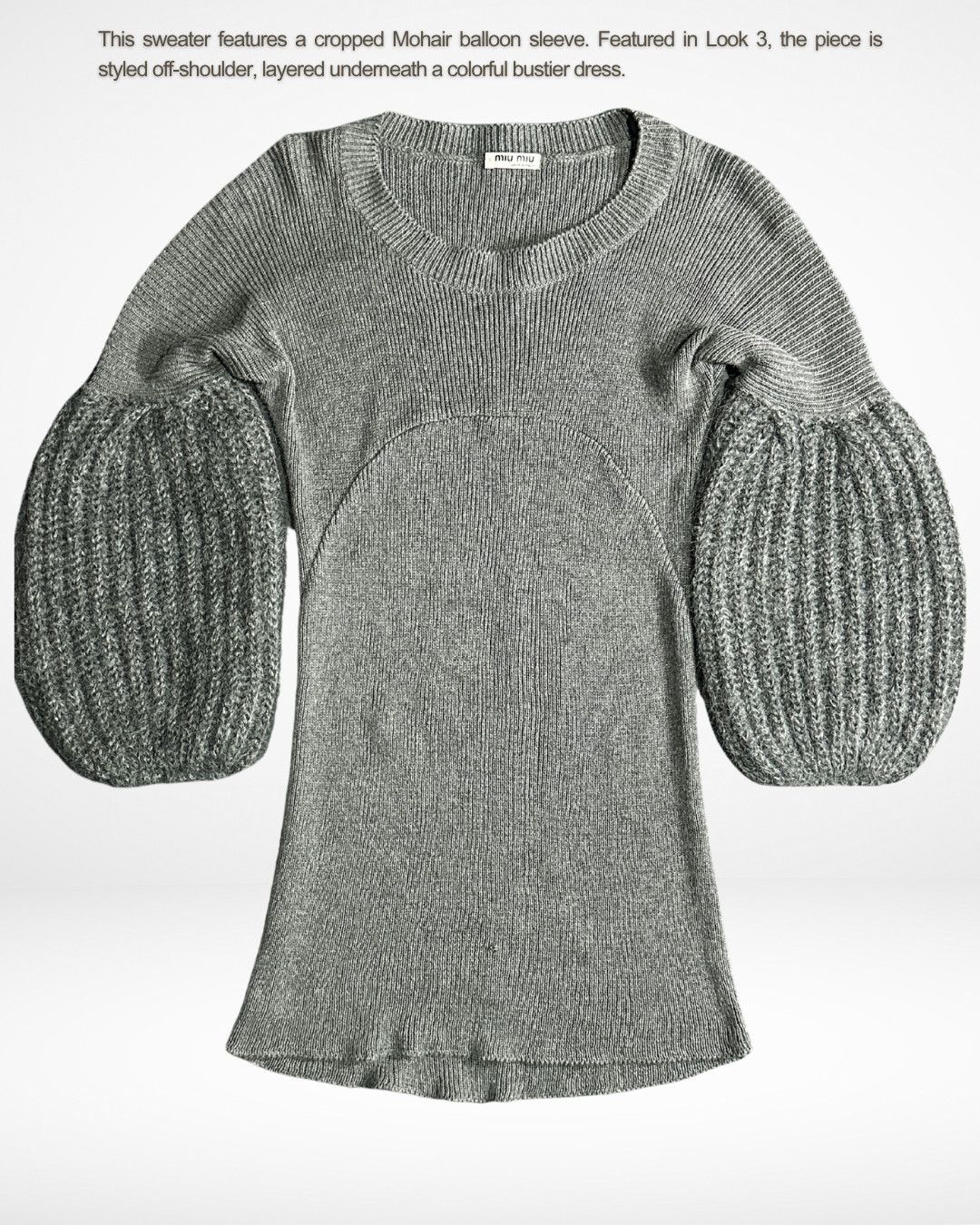 Miu Miu FW06 Balloon Sleeves Mohair Knit Sweater Size M / US 6-8 / IT 42-44 - 2 Thumbnail