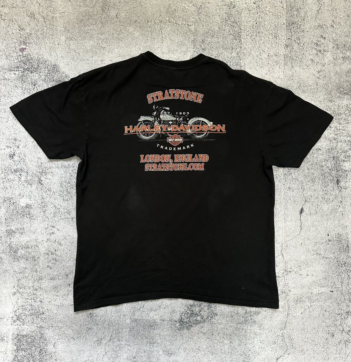 Harley Davidson Vintage Harley Davidson T-shirt London Stratstone Moto Size US XXL / EU 58 / 5 - 2 Thumbnail