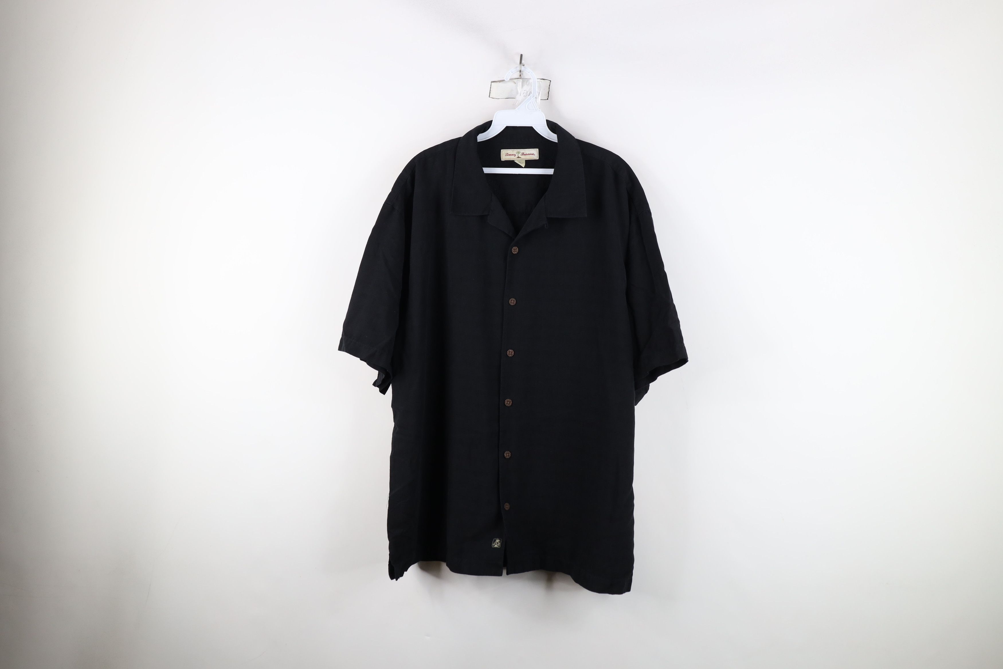 Tommy Bahama × Vintage Vintage 90s Tommy Bahama Looped Collar Button Shirt Black Size US XL / EU 56 / 4 - 1 Thumbnail