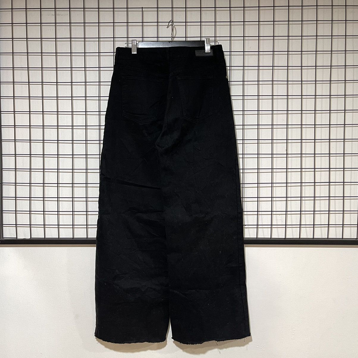 United Colors Of Benetton United Colors of Benetton Wide-Leg Frayed Black Jeans Size US 31 - 2 Thumbnail