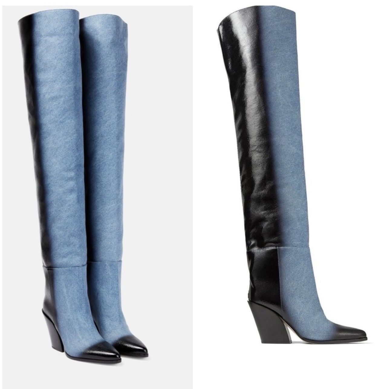 Jimmy Choo Jimmy Choo Maceo Denim over-the-knee Boots- NEW Size US 7 / IT 37 - 1 Thumbnail