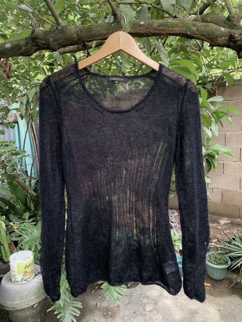 Sebella japanese mesh top knitted issey styled