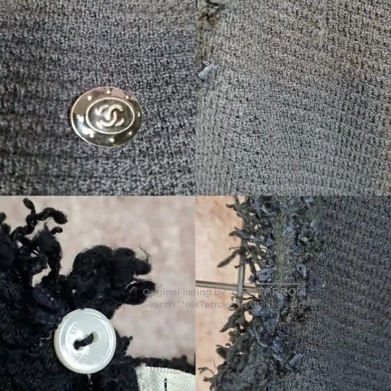 Chanel Chanel Black Cotton Logo Top with Fringes . Size XS / US 0-2 / IT 36-38 - 4 Thumbnail