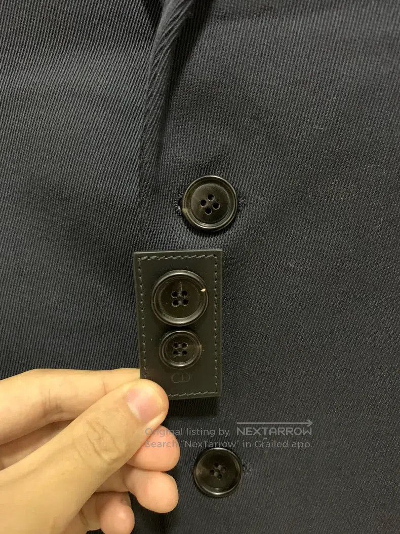 Dior Dior Navy Blue Shoulder White Line Frayed Destroyed Suit Size US L / EU 52-54 / 3 - 6 Thumbnail