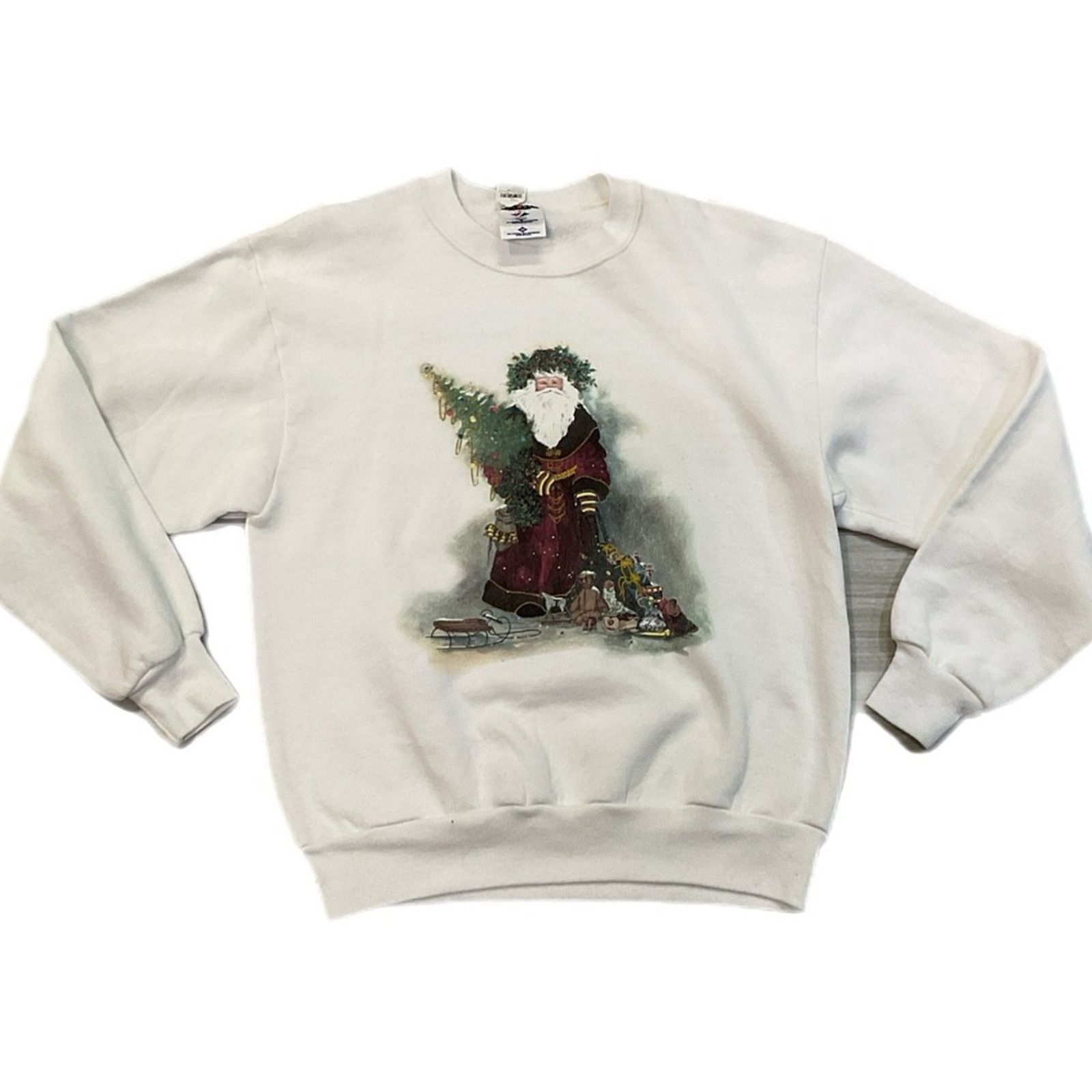 Jerzees Vintage 90s Santa Christmas Sweater Size US M / EU 48-50 / 2 - 1 Thumbnail