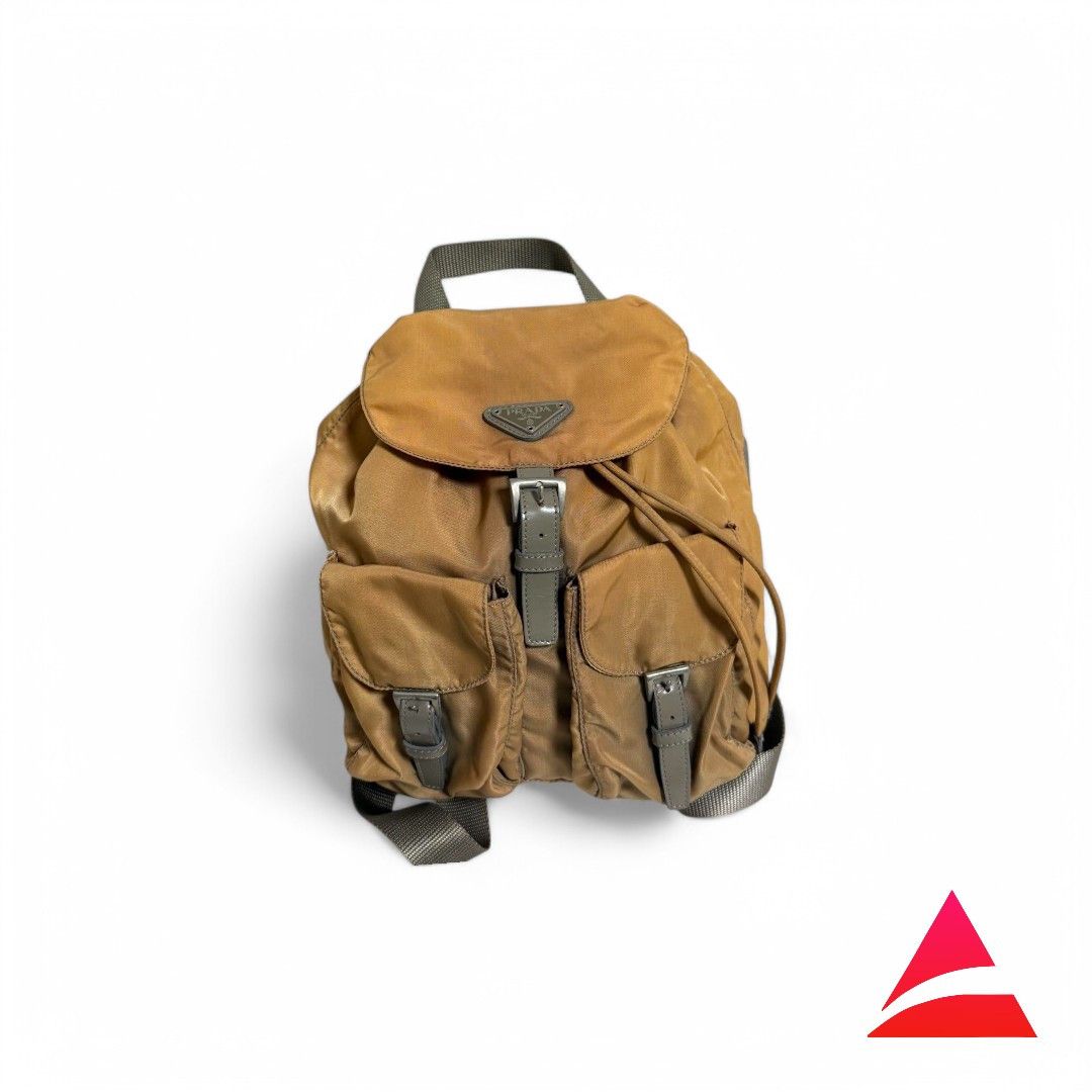 Prada Prada - Orange Nylon Backpack Rucksack Travel Luggage Size ONE SIZE - 1 Thumbnail